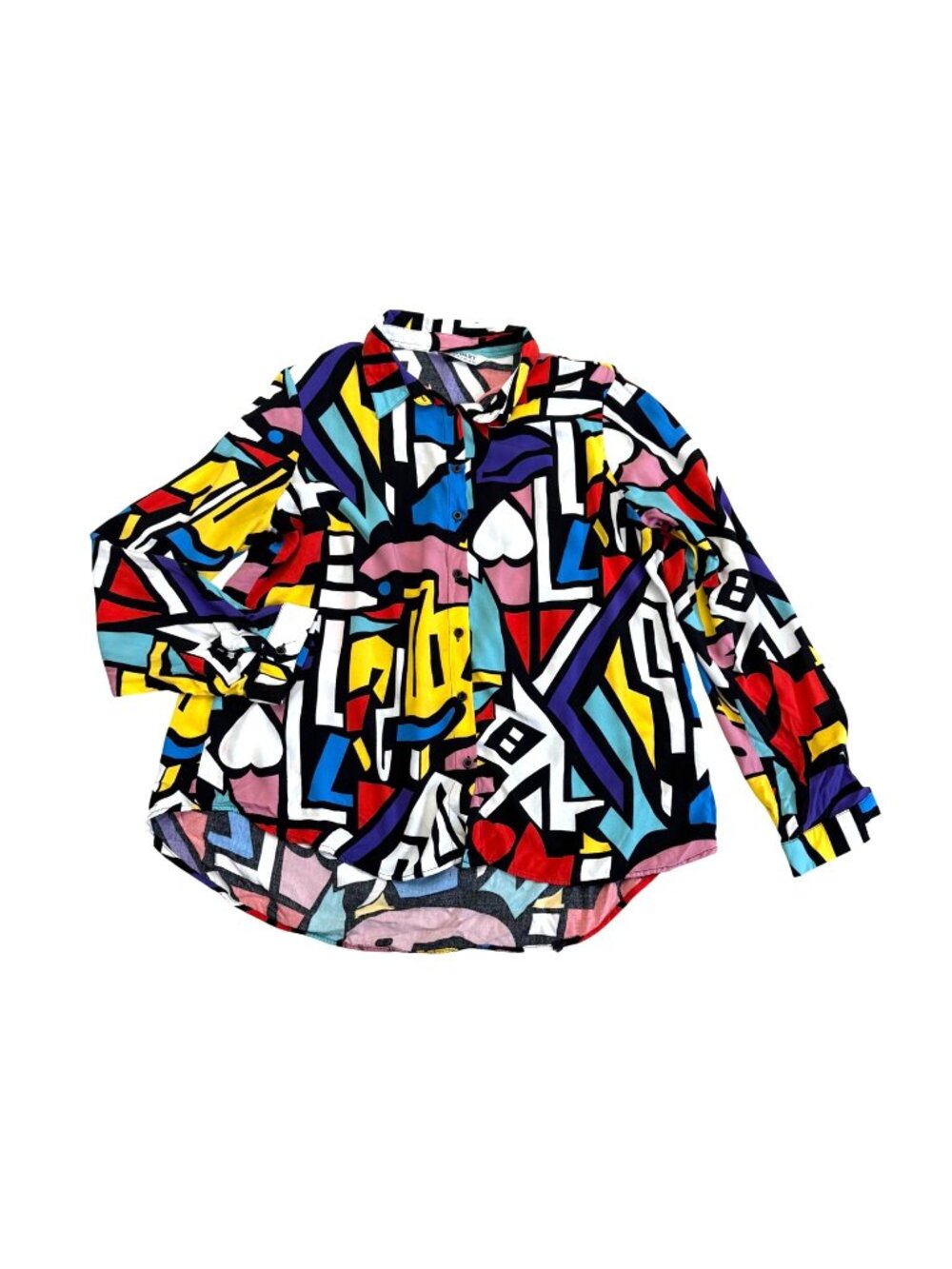 Big Dart Women's Button Front Top EU 48 UK20 Retro Revival Pop Art Y2K Abstract